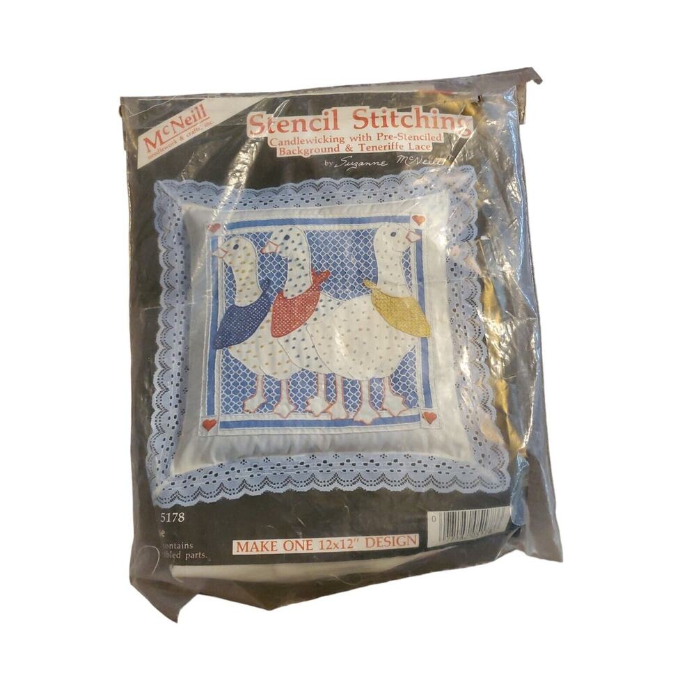 McNeill Needlework Stencil Stitching Kits Geese 5178 Throw Vintage NWT